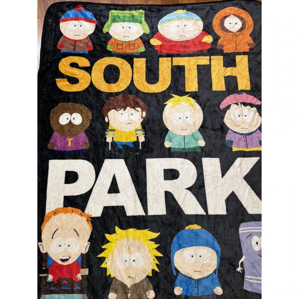 South Park Silver Buffalo Fleece Throw Blanket Stan Kyle Cartman Kenny Etc 45x60